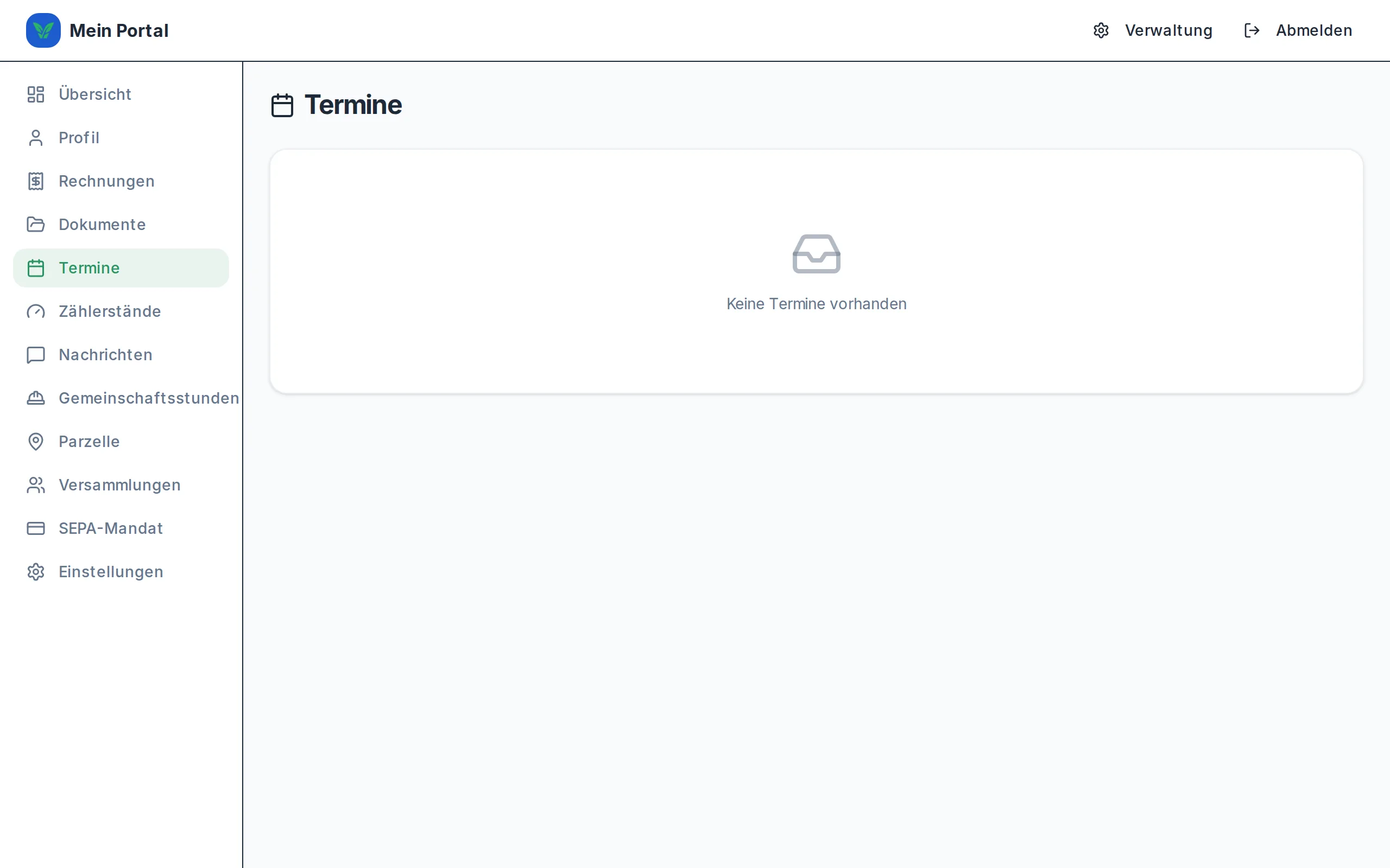 Portal Kommunikation und Termine